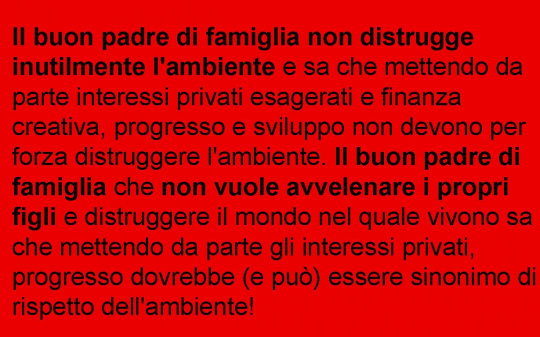 Il Buon Padre di Famiglia non Distrugge l’Ambiente